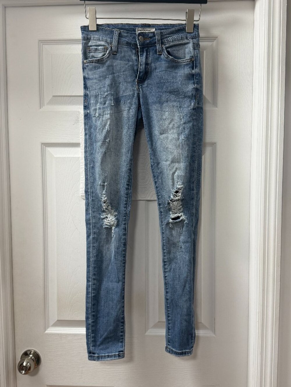 Hammer Jeans Los Angeles Juniors Size 1 Distressed Skinny Jeans Y2K Stretch
